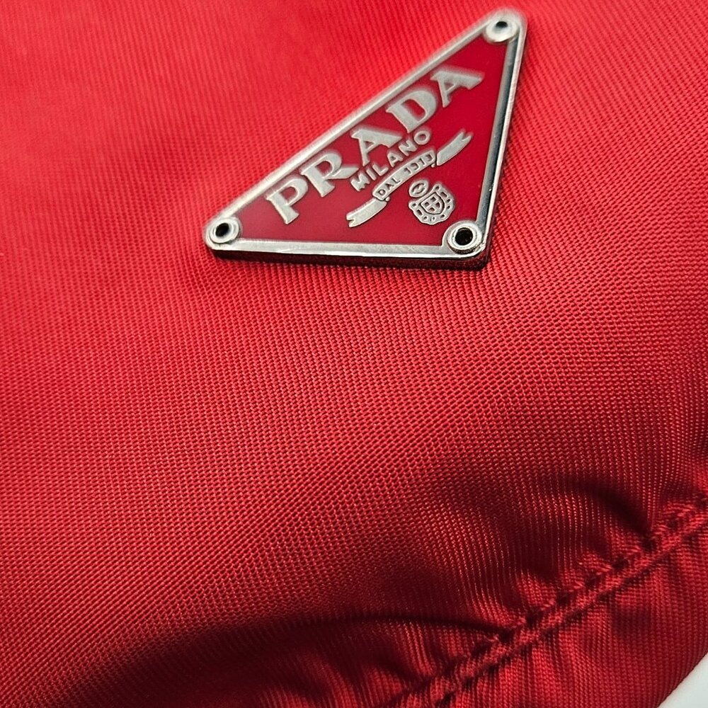 Prada Red Nylon Mini Drawstring Bucket - Picture 15 of 17